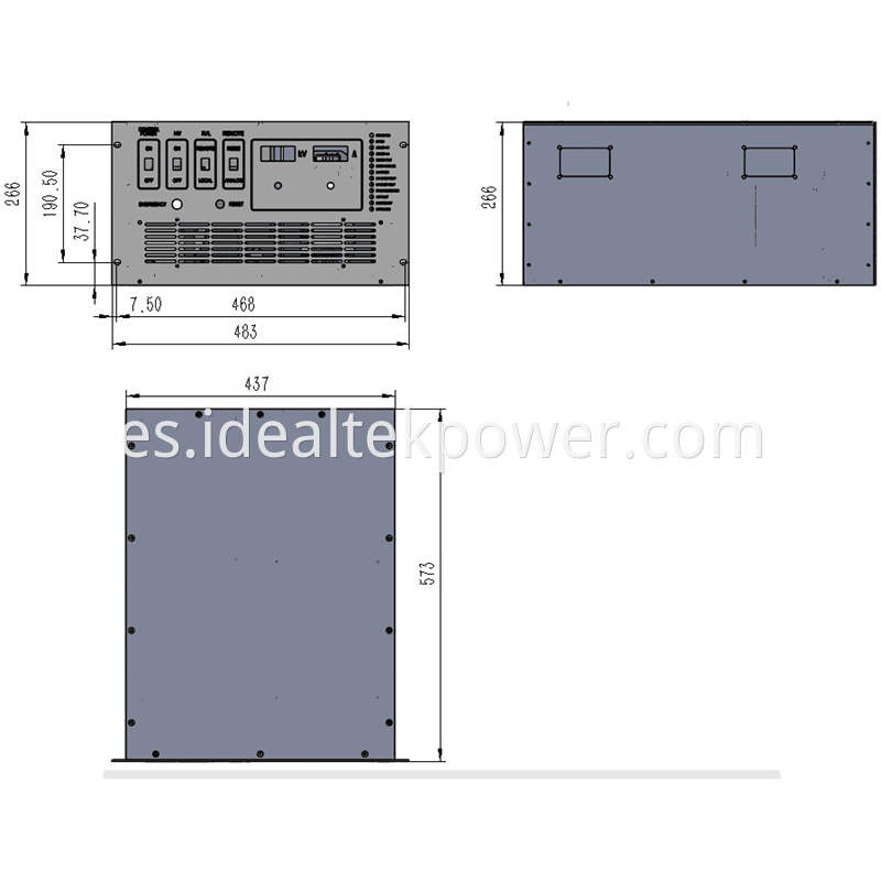 6U Rack Mount High Voltage Charging Power Supply Overall Drawing